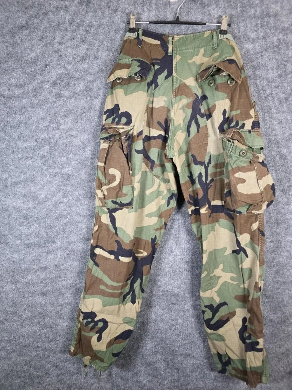 US Military BDU Pants Mens Medium Regular Woodland Camo Cargo Drawstring Ripstop